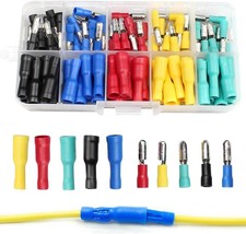 100PCS Crimp Connectors,Bullet Connectors 12v Multi-Sizes,Wire Connectors Push