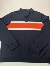 LL Bean Polo Shirt Mens 2XLT Tall Blue Vintage Soft Rugby Mock Neck Heavyweight