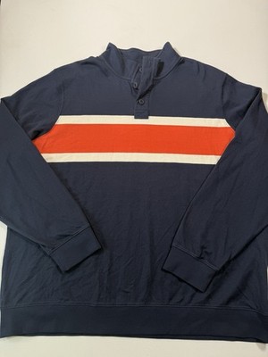 LL Bean Polo Shirt Mens 2XLT Tall Blue Vintage Soft Rugby Mock Neck Heavyweight