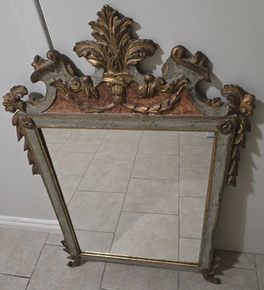 Antique Baroque Mirror Gold Gilded Montreal Canada The Eaton RARE  - Image 2 of 4