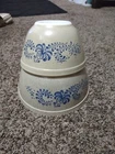 Vintage PYREX Glass Bowls Homestead Pattern 2-Bowl Mixing Set 401 & 402