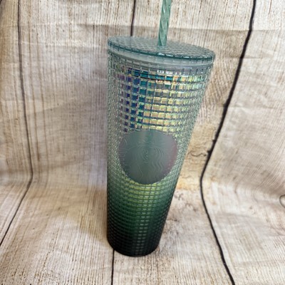 Starbucks Tumbler 2022 Green Aqua Grid Rainforest Venti 24oz Cup