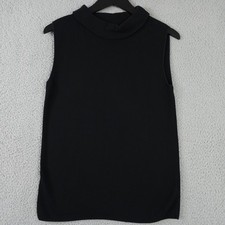 Talbots Sweater Womens Medium Black Sleeveles...