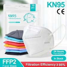 FFP2 N95 FACE MASKS, POLLEN, DUST PROTECTION, NON MEDICAL SURGICAL, 10 - 50 PCS