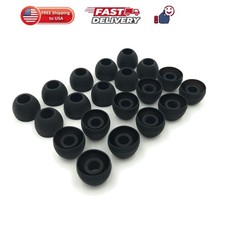 10 Pairs Medium Earbud Tips Silicone Replacement Ear Bud Tips   Black