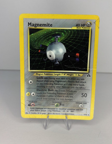 Magnemite Neo Discovery 7/75 Holo Rare English Unlimited 40 HP Basic