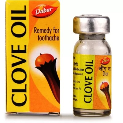 Dabur Clove Oil Remedy for Toothache & Teeth Pain Relief 2ml. (Pack of 4)
