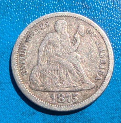 Photo of a 1875-P Seated Liberty Dime from an eBay listing that sold on Jul 21, 2026