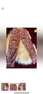 Moschino Kids Pants Size 6 Girls Pink Cotton Straight Leg