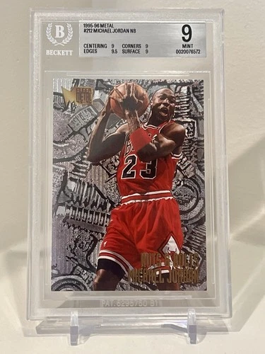 1995-96 Fleer Metal Michael Jordan Nuts & Bolts #212 BGS 9 (9, 9.5, 9, 9) Bulls