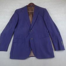 Suit Supply Blazer Lazio Single Breasted Blue Linen Wool Vitale Barberis Sz 42R