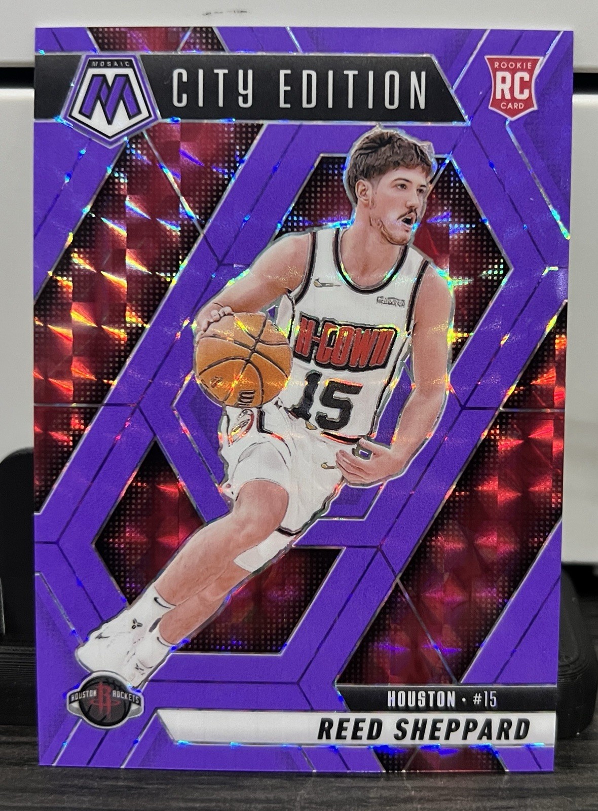 2024-25 Panini Mosaic City Edition Reed Sheppard #276 Fluorescent Purple /249