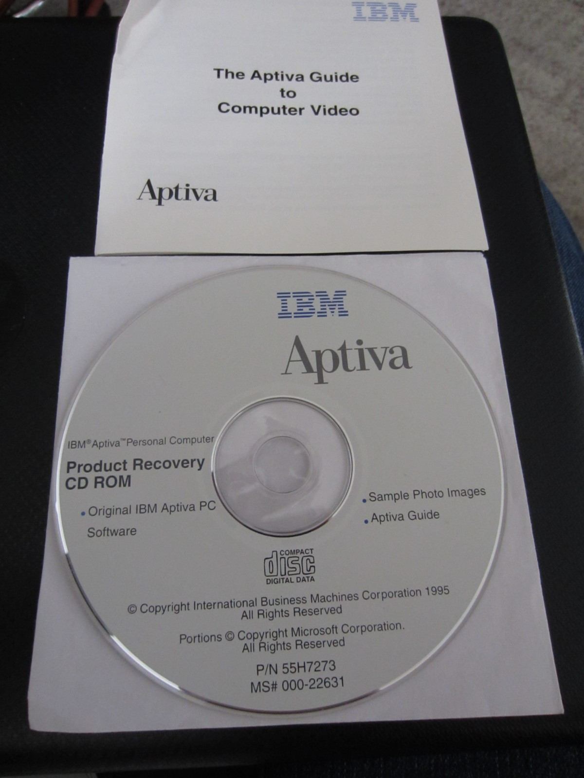 IBM Aptiva Product Recovery CD for Aptiva Personal PC - P/N 55H7273 MS#000-22631