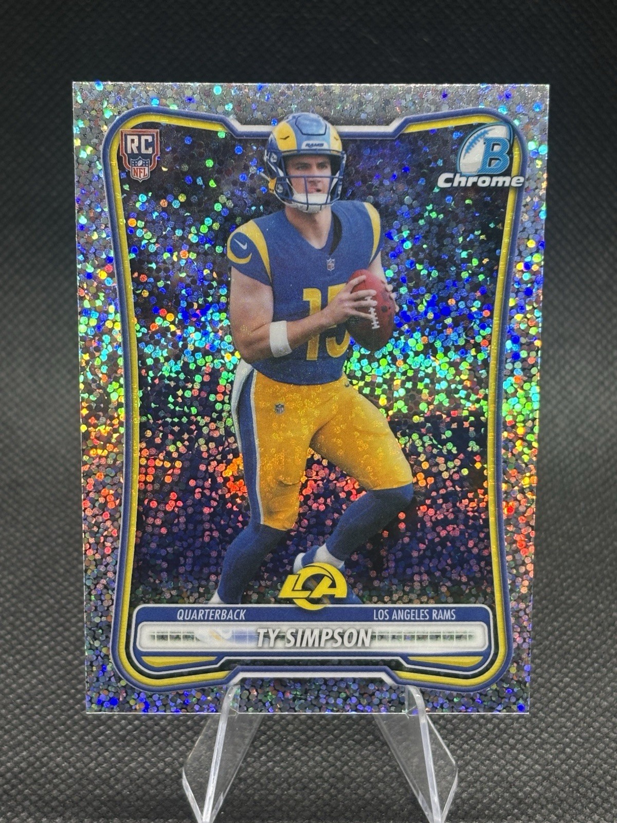 2026 Bowman Chrome Ty Simpson Speckle Refractor Rams Rookie RC #BCV-102