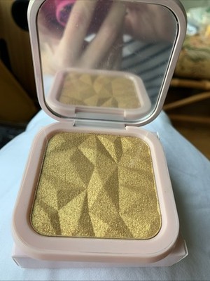 Highlighter/Eyeshadow-Pressed Powder Mirror Compact- Yellow Diamond Dust 