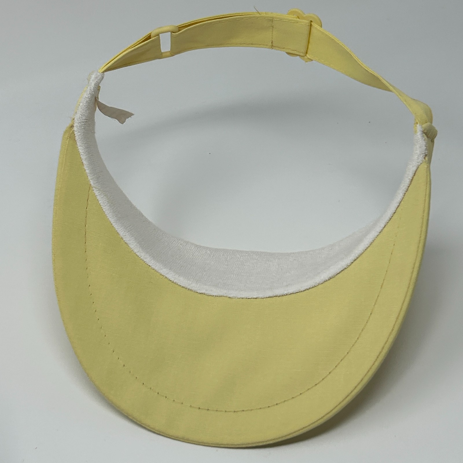 Vintage Blank Solid Visor Hat Cap Yellow 80s Stra… - image 4