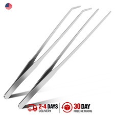 Aquarium Tweezers Stainless Steel Set Long Handle Reptile Feeding Tongs 10.6