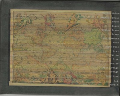 Antique Map Puzzle - 18 Different Colored Pencils Made for Lillian Vernon New