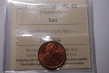 Canada  1967 Cent ICCS MS66 RED