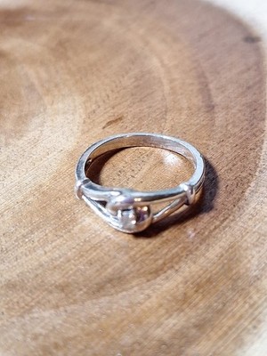 925 Silber Ring 2 mm Diamant Auge Größe 7.
