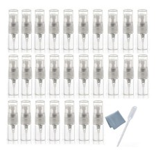 2Ml Clear Glass Empty Bottle Spray Refillable Perfume Atomizer Bottles, 30 Pack
