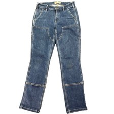 Carhartt Women Straight Fit Double knee Carpenter Jeans Blue Size 4 Regular