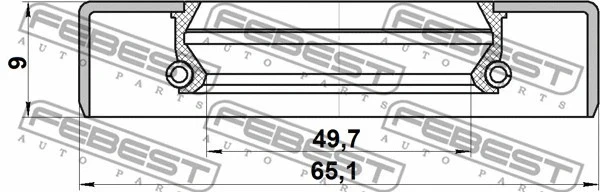 Febest 1986-1989 Toyota Van buje trasero sello de aceite 51x65x9 95GDY-51650909X Foto 2 de 2