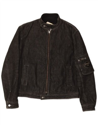 FERRE Herren Jeansjacke UK 40 Large Schwarz SI02