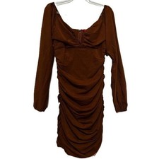 Guess Women's Mesh Mini Dress Brown Small
