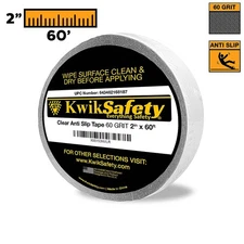 KwikSafety 2" x 60' Clear Indoor Outdoor Transparent Anti Slip Tape