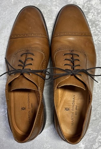 Martin Dingman Cambridge Cap Toe Oxford Dress Shoe Mens 12 Brown Whiskey Brogue