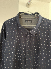 VIA CORTESA Herren Hemd XL blau Allover-Muste...