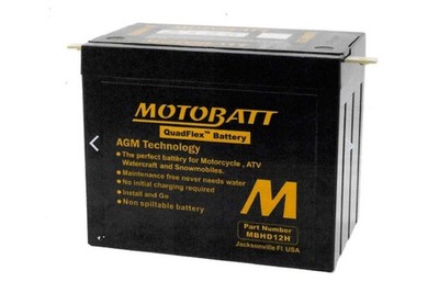 12 Volt AGM H-12 Sealed Battery Black for Harley-Davidson