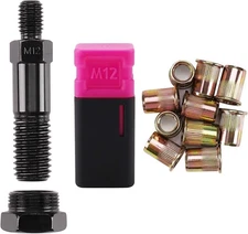 Rivet Nut Tool Mandrel M12 and 10 Rivet Nuts Rivet Tool Set Spare Part Nutser