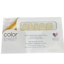 Color Street Champagne Sugar FMG187 Real Nail Polish Strips Glitter Cream New