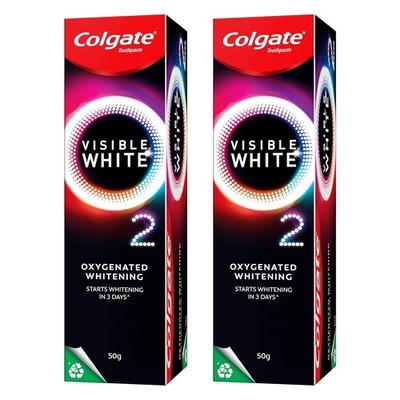 Colgate Visible White O2 Toothpaste 50g Pack of 2 Free Shipping Whitening