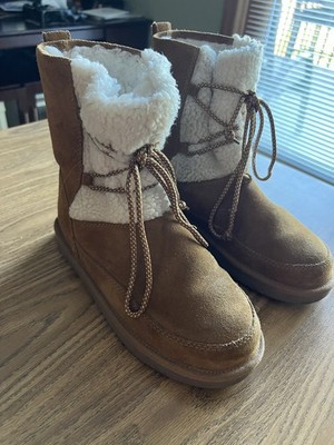 Koolaburra by UGS Boots Womens Size 5 Brown Suede Mid Calf Used Excellent 