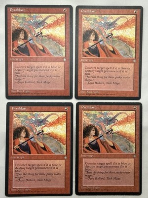 Pyroblast x4 MTG Ice Age 4x Magic Good Heavy Play HP