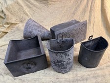 5x Uralte Zinkgefässe Wasserfänger Fensterbrett Wasserauffänger Antik Eimer Alt