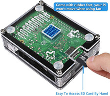 Case for Raspberry Pi 3 with Fan Cooling Pi 3B Case with 3 Pcs Heat-Sinks 5V ...