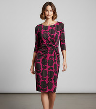 Boden 8 Dress Pink Floral Faux Wrap Office Siren Maximalist Artsy Indie Dopamine