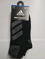 adidas Men's Superlite Socks 6 -pair,Size 6-12/black/onix Grey