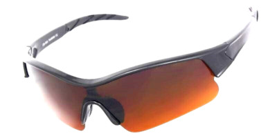 Wrap Around Blue Blocker Lens Driving Sport Sunglasses Black Frame Unisex
