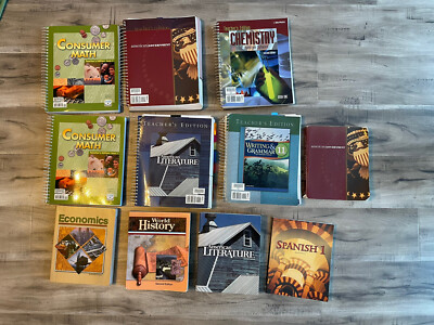BJU Press Book Lot, Consumer Math, American Literature Etc.. 11 Books See Photo