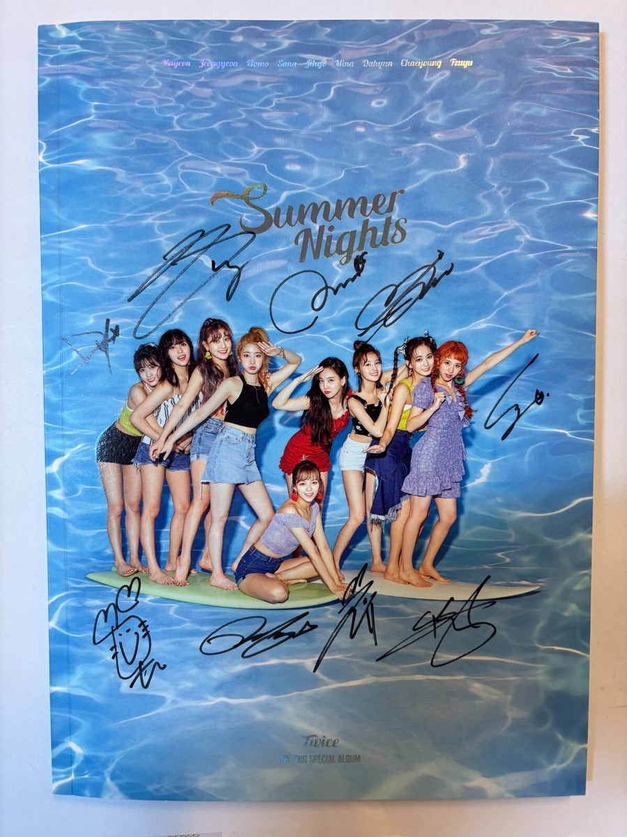 TWICE サイン summer night TWICE [SUMMER NIGHTS] All Member Autographed Signed Album