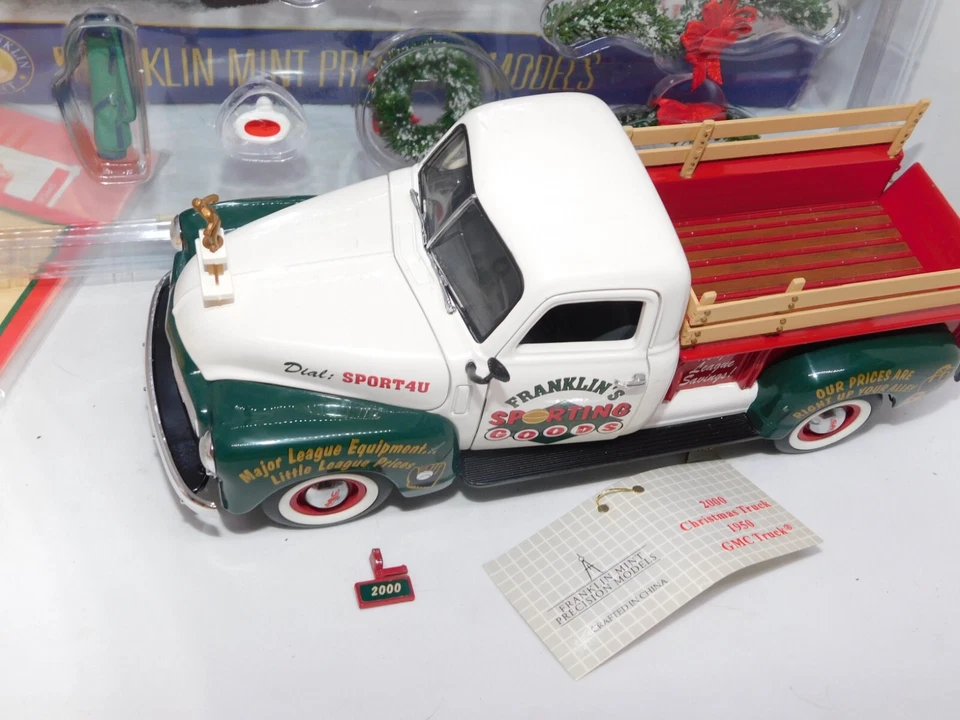 Camión de Navidad Franklin Mint 1:24 1950 GMC Pickup 2000 "Artículos deportivos" Foto 3 de 4