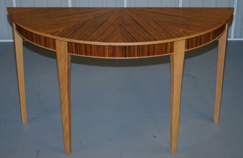 BRAND NEW EX DISPLAY BEVAN FUNNELL PHOENIX ZEBRANO WOOD DEMI LUNE CONSOLE TABLE - Picture 3 of 11