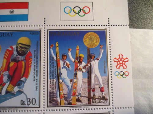 DOC Paraguay 1988 Olympic Games Calgary Skiing Full Sheet MNH - Picture 4 of 6