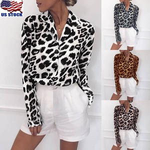 Women-Summer-Leopard-Print-Long-Sleeve-Button-V-Neck-T-Shirt-Casual-Blouse-Tops