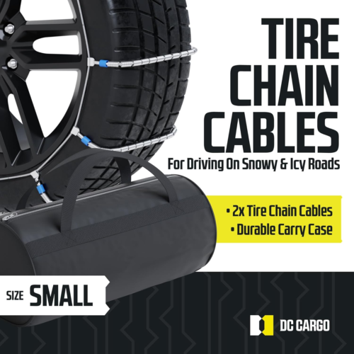 Tire Chain Cables for Snow & Ice, Fits Passenger Cars & Some Suvs, Constructed t - Picture 3 of 8